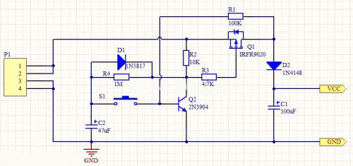 單按鍵開(kāi)關(guān)電路